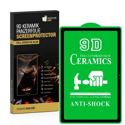 Produktbild von 4x 9D Keramik-Glass für Samsung Galaxy Tab A7 10.4 FULL COVER 3D KLAR Panzerfolie Displayschutz Schutzfolie Ceramic Screen-Protector