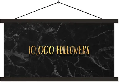 Produktbild von MuchoWow® Textilposter Soziale Medien - Instagram - Gold - Marmor 90x45 cm mit schwarzem Rahmen - Klemmleisten