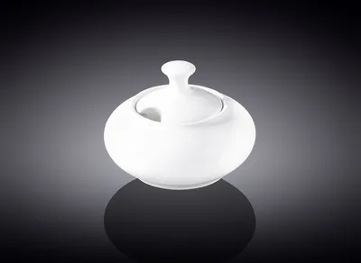 Zdjęcie produktu dla Cukiernica Wilmax z pokrywką, 250 ml, biała porcelana, WL-995021/A