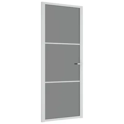 Obrázok produktu pre Vnútorné dvere 83x201,5 cm biele ESG sklo a hliník