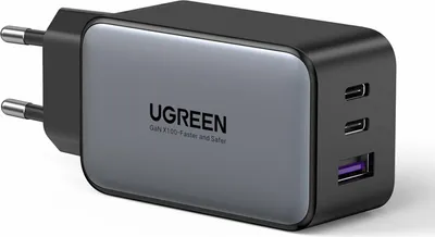 Obrázok produktu pre Trojitá nabíjačka Ugreen Nexode USB / USB-C Power Delivery 65W 3,25A - čierna