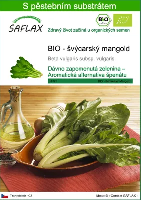 Obrázek produktu pro SAFLAX - BIO - švýcarský mangold - Beta vulgaris subsp. vulgaris - 150 Semena - S pěstebním substrátem bez klíčků