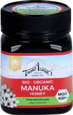 Produktbild von Hoyer TranzAlpine -Manukahonig MGO 400+, Manuka-Honig, 250 g, Neuseeland, Behälter