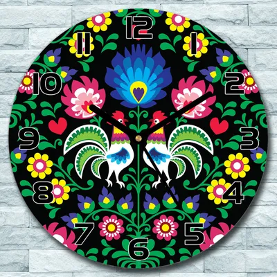 Produktbild von Wanduhr aus Glas Rund fi 30 Volkspolnische Bunte Quarz Deko Schlafzimmer Büro