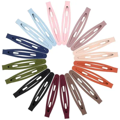 Image de 20 pièces Snap Pinces à cheveux en métal Filles Pinces à cheveux Femmes 10 couleurs