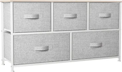 Produktbild von YITAHOME Kommode mit 5 Schubladen Hellgrau Stoff Schrank Moderne Aufbewahrung