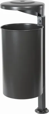 Produktbild von Abfallbehälter mit Pfosten, inkl. Ascher, 55 Liter anthrazitgrau (RAL 7016)