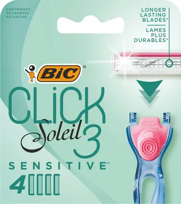 Zdjęcie produktu dla Bic Click 3 soleil golarka sensitive wkady ostrza 4 Oglne