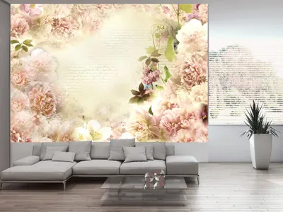 Produktbild von Vlies Fototapete Blumen Pfingstrosen 400x280 cm Tapeten Wandtapete XXL Natur beige b-A-0146-a-c