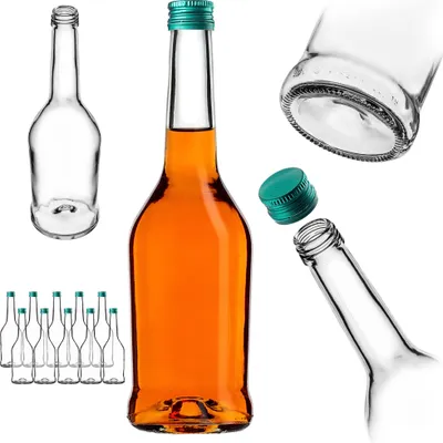 Immagine prodotto di Bottiglie per liquore KADAX 500ml, 10 pezzi, bottiglie vuote per il riempimento di olio, aceto, liquore, vino e grappa, bottiglie di vetro, bottiglie di grappa, bottiglie di succo (verde)