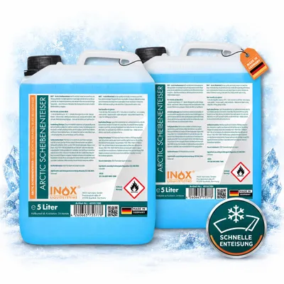 Produktbild von INOX® 2x5L Scheiben Enteiser Auto - Enteiserspray Scheibenenteiser Frostschutz
