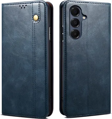 Immagine prodotto di Custodia per Samsung Galaxy S25 FE in pelle flip case portafoglio con funzione stand blu