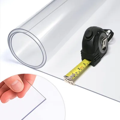 Produktbild von Transparente Tischschutzfolie – Wasserfest – Nach Maß – Weiches Glas – 2 mm – Tischschutzmatte – Tischunterlage – Tischauflage – Abdeckplatte