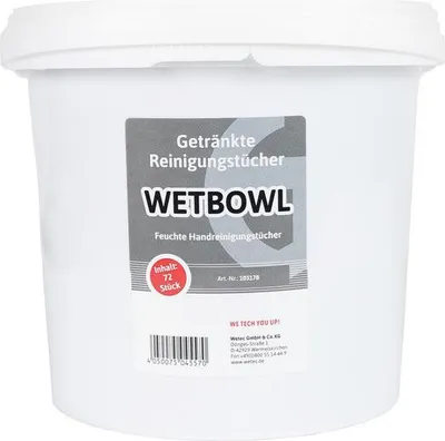 Obrázok produktu pre WETEC Namočené čistiace utierky WETBOWL, 72 kusov (balenie 72 kusov)