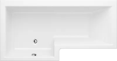 Top-down view of a white bathtub.