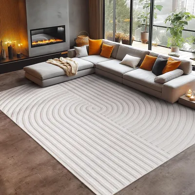 Image de Carpetsale24 Tapis Intérieur Extérieur Imperméable Effet 3D Design Scandinave Lavable Résistant Salon Terrasse, Taille: 240x340 cm