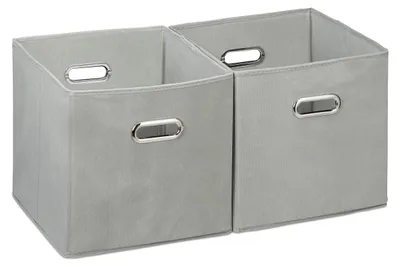 Produktbild von Set aus 2 grauen Aufbewahrungsboxen ohne Deckel