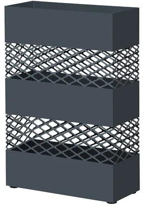 Obrázek produktu pro Držák deštníků s odkapávací miskou – 28 x 12 x 41 cm – kov – antracitová barva