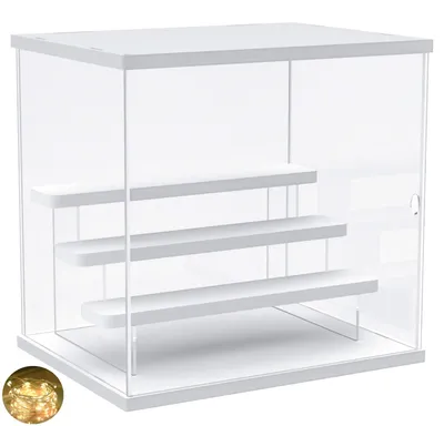 Acryl-Vitrine, staubdicht, 4 Ebenen, 32x26x30,4 cm, transparent