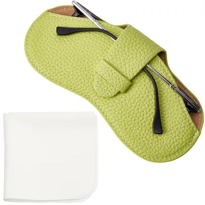 Produktbild von Sonnenbrillenetui - Weiches Leder, Tragbar, Leicht, mit Reinigungstuch - AJEW-CN0004-50D-EU21