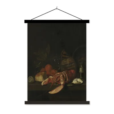 Produktbild von MuchoWow® Textilposter Stilleben - Gemälde von Jan Davidsz. de Heem 90x120 cm mit schwarzem Rahmen - Dekoration