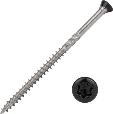 Image de Vis pour coffrage à clavette noir acier inoxydable 410 5 x 80 mm Torx 25 filetage partiel - boîte 100 pièces