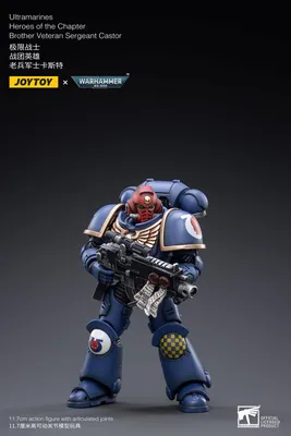 Produktbild von Warhammer 40k Actionfigur 1/18 Ultramarines Heroes of the Chapter Brother Veteran Sergeant Castor 12 cm