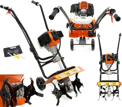 Produktbild von Benzin Bodenfräse Gartenhacke 52ccm Kultivator Motorhacke Gartenfräse Bodenhacke Benzinmotorhacke Arbeitsbreite 34 cm