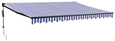 Obrázek produktu pro vidaXL Elektrická markýza s klikou Modrá a bílá 4x3 m