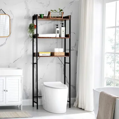Produktbild von Toilettenschrank Atlanta | 63 x 25 x 165 cm | Braun-schwarz