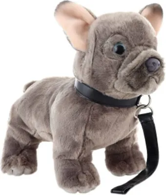 Immagine prodotto di Bulldog francese di peluche con guinzaglio 23 cm