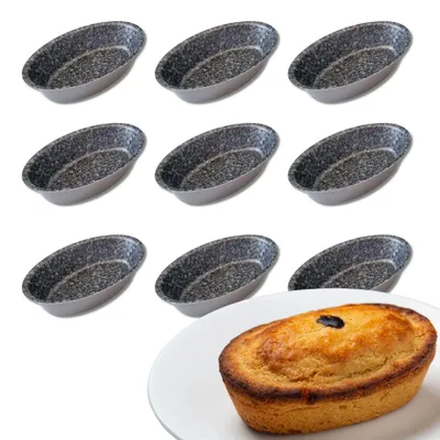 Image de Moules en aluminium pour pasticciotto leccese, avec revêtement antiadhésif - Dimensions : 10,5 x 7 cm