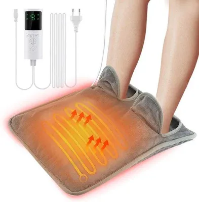 Productafbeelding van Elektrische voetverwarmer, 40 x 39,5 cm, met 9 temperatuurstanden en 4 timerinstellingen, wasbaar, voetverwarmer met automatische uitschakeling, geschikt voor kantoor, woonkamer