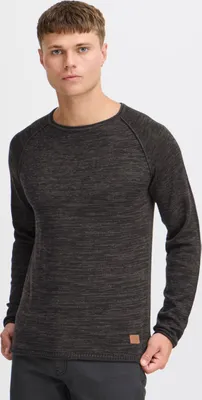Produktbild von Blend BHDan Herren Strickpullover Feinstrick Pullover mit Rundhalsausschnitt Baumwollmischung Label-Patch Regular fit