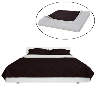 Immagine prodotto di vidaXL Copriletto bifacciale trapuntato beige/marrone 220x240 cm