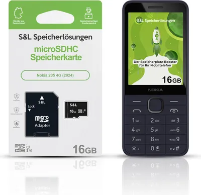 Produktbild von microSD Speicherkarte S&L für Nokia 235 4G (2024) - Speicherkapazität: 16 GB