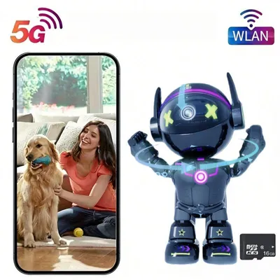Produktbild von PTZ Überwachungskamera WLAN 5MP Innen, inkl. 16GB Speicherkarte, Nachtsicht, Zwei-Wege-Audio, Auto-Tracking, Baby Monitor