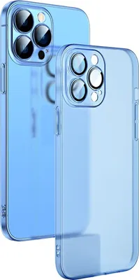 Produktbild von König Design Hülle kompatibel mit Apple iPhone 13 Pro Max Kunststoff Soft Handyhülle - Handy Case Blau