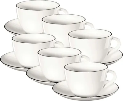 Produktbild von ASA Selection à table ligne noire Kaffeetasse mit Untertasse 0,2l Set6
