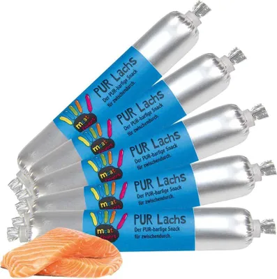 Produktbild von 5x70g Schecker - Meatfingers PUR Lachs give Me 5 - der PUR BARFIGE Snack für Zwischendurch