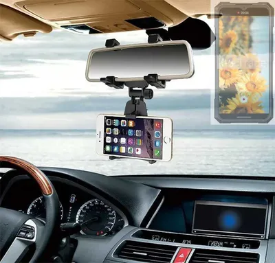 Produktbild von K-S-Trade Smartphone Halterung kompatibel mit Cubot KingKong X Rückspiegel Halterung schwarz Auto Halterung KFZ Halter