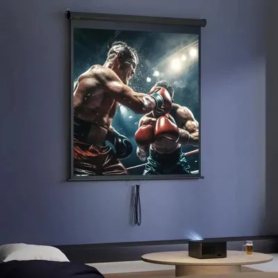 Produktbild von Projektionsleinwand - TV und Heimkino Beamer Leinwand - 1:1 Format - 4K HD - 183 x 183 cm - Für Videoprojektor