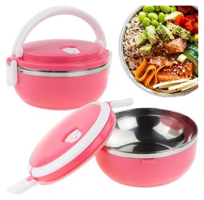Zdjęcie produktu dla Uu55 Menażka Obiadowa Termos Pojemnik Na Żywność Lunchbox 0,7L Podwójne Ścianki