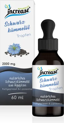 Produktbild von Liposomale Schwarzkümmelöl Tropfen hochdosiert - (60.000mg Schwarzkümmel pro Packung) 2000mg Ägyptischem Schwarzkümmel pro Tagesdosis - MCT Öl
