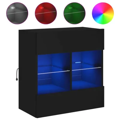Produktbild von vidaXL TV-Wandschrank mit LED-Leuchten Schwarz 58,5x30x60,5 cm