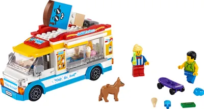 Immagine prodotto di LEGO 6253 City Great Vehicles furgone dei gelati, giocattolo creativo con figura di skater e cane, regalo per bambine e bambini dai 5 anni, giocattolo per bambini