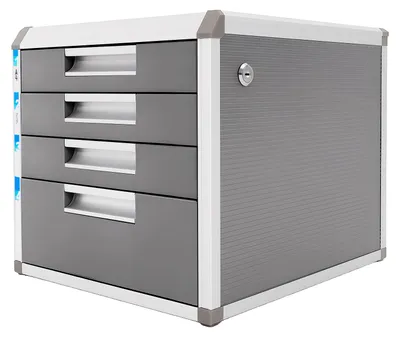 Immagine prodotto di Organizer per documenti, cassetti con serratura, design moderno, GRIGIO