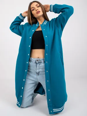 Produktbild von Rue Paris Langes Sweatshirt für Damen Adellt meer blau L/XL