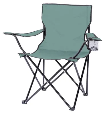 Image de Fauteuil pliant en tissu avec porte gobelet "Le camping" - Bleu - L 82 x P 50 x H 80 cm