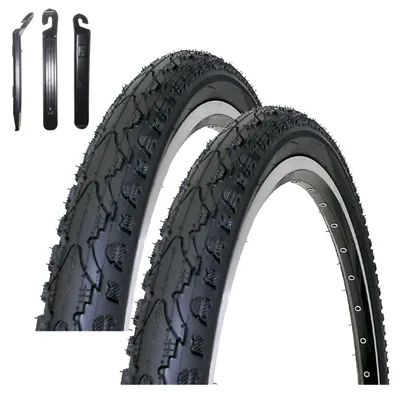 Zdjęcie produktu dla 2 opony rowerowe Kenda K-935 Kahn, rozmiar 12 1/2 x 2 1/4 (62-203), czarne, w zestawie z łyżkami do opon